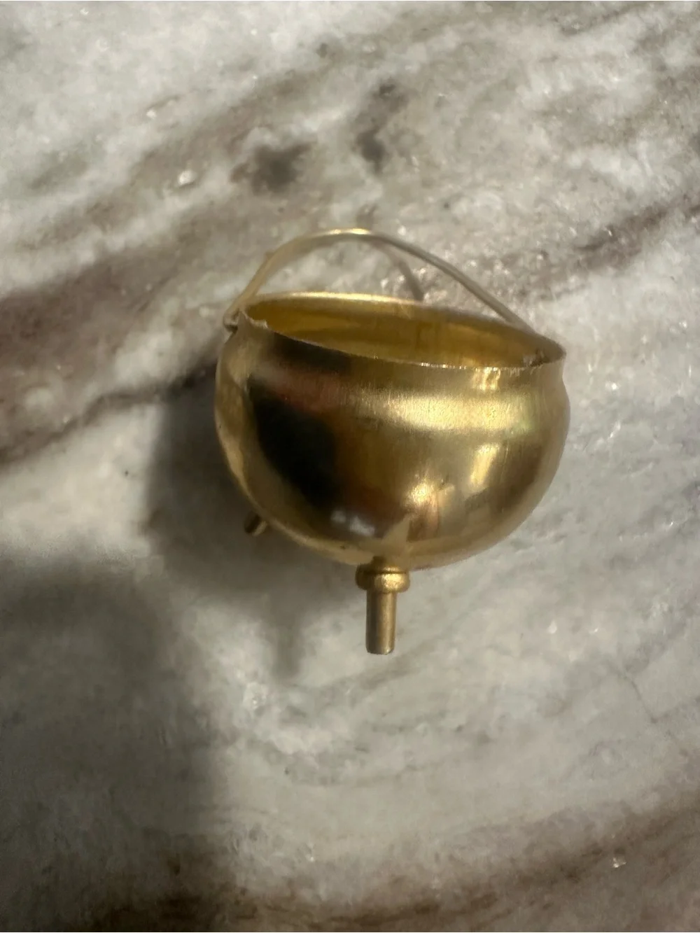 Vintage Gold Decorative Miniature Cauldron